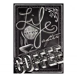 A.S. Création Impression sur toile Life And Coffee - Polyester PVC / Épicéa - Gris / Noir