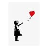 A.S. Création Impression sur toile Banksy Balloon - Polyester PVC / Épicéa - Noir / Rouge