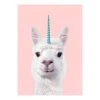 A.S. Création Impression sur toile Alpaca Unicorn - Polyester PVC / Épicéa - Rose / Blanc
