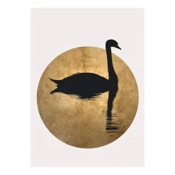 A.S. Création Impression sur toile Swan Lake Gold - Polyester PVC / Épicéa - Noir / Doré