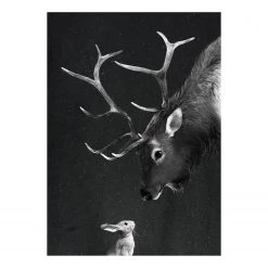 A.S. CrĂ©ation Impression sur toile Cerise et lapin - Polyester PVC / ĂpicĂ©a - Noir / Blanc