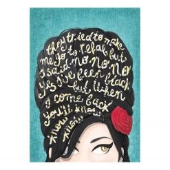 A.S. CrĂ©ation Impression sur toile Amy Winehouse - Polyester PVC / ĂpicĂ©a - Vert / Noir