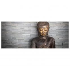 A.S. Création Impression sur toile Buddha - Polyester PVC / Épicéa - Marron / Gris