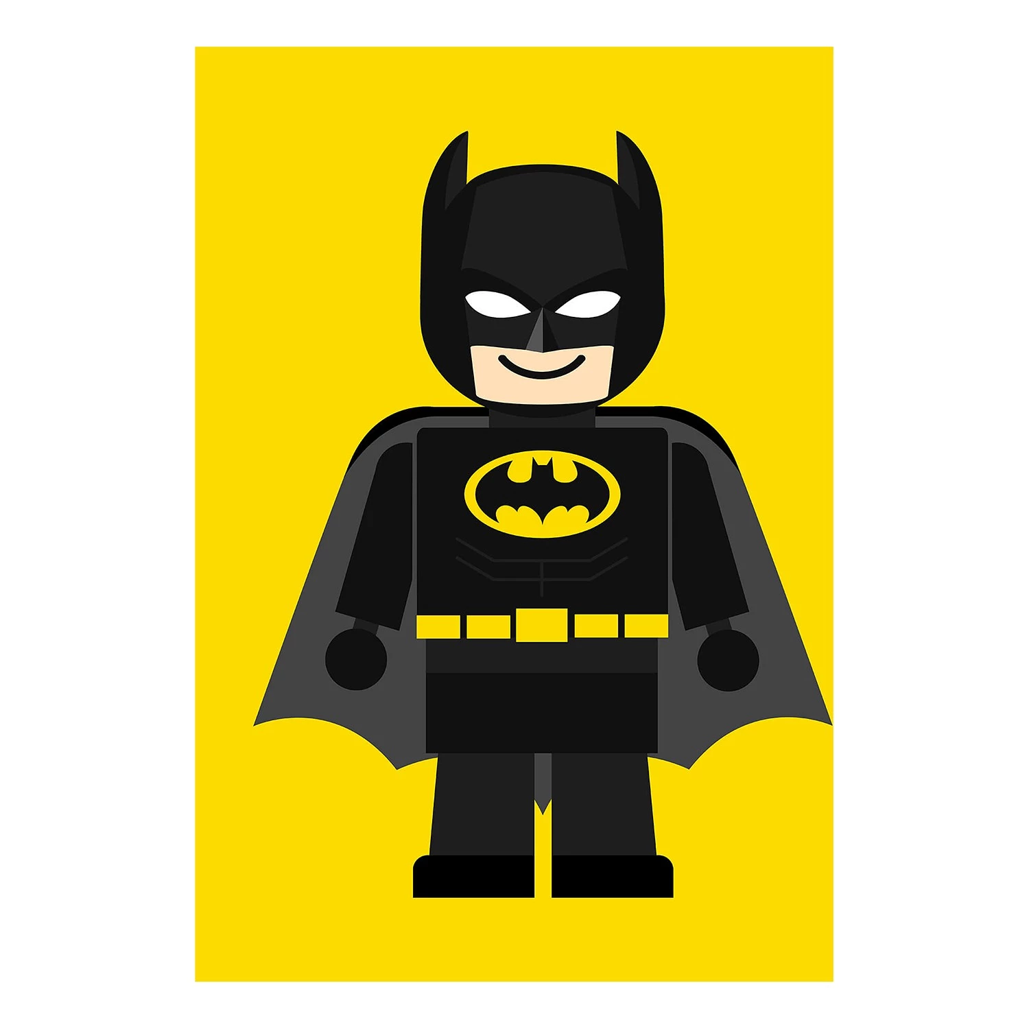 A.S. Création Tableau déco super héro Batman - Polyester PVC / Épicéa - Jaune / Noir