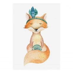 A.S. CrĂ©ation Impression sur toile Hippy Fox - Polyester PVC / ĂpicĂ©a - Marron / Blanc