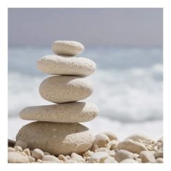 A.S. Création Tableau déco Stones Sea - Polyester PVC / Épicéa - Gris / Bleu