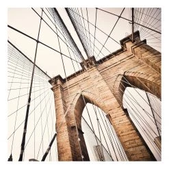 A.S. Création Impression sur toile Brooklyn Bridge - Polyester PVC / Épicéa - Beige / Blanc