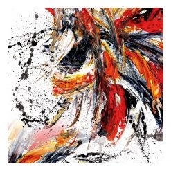 A.S. Création Impression sur toile Internal Eruption - Polyester PVC / Épicéa - Rouge / Noir