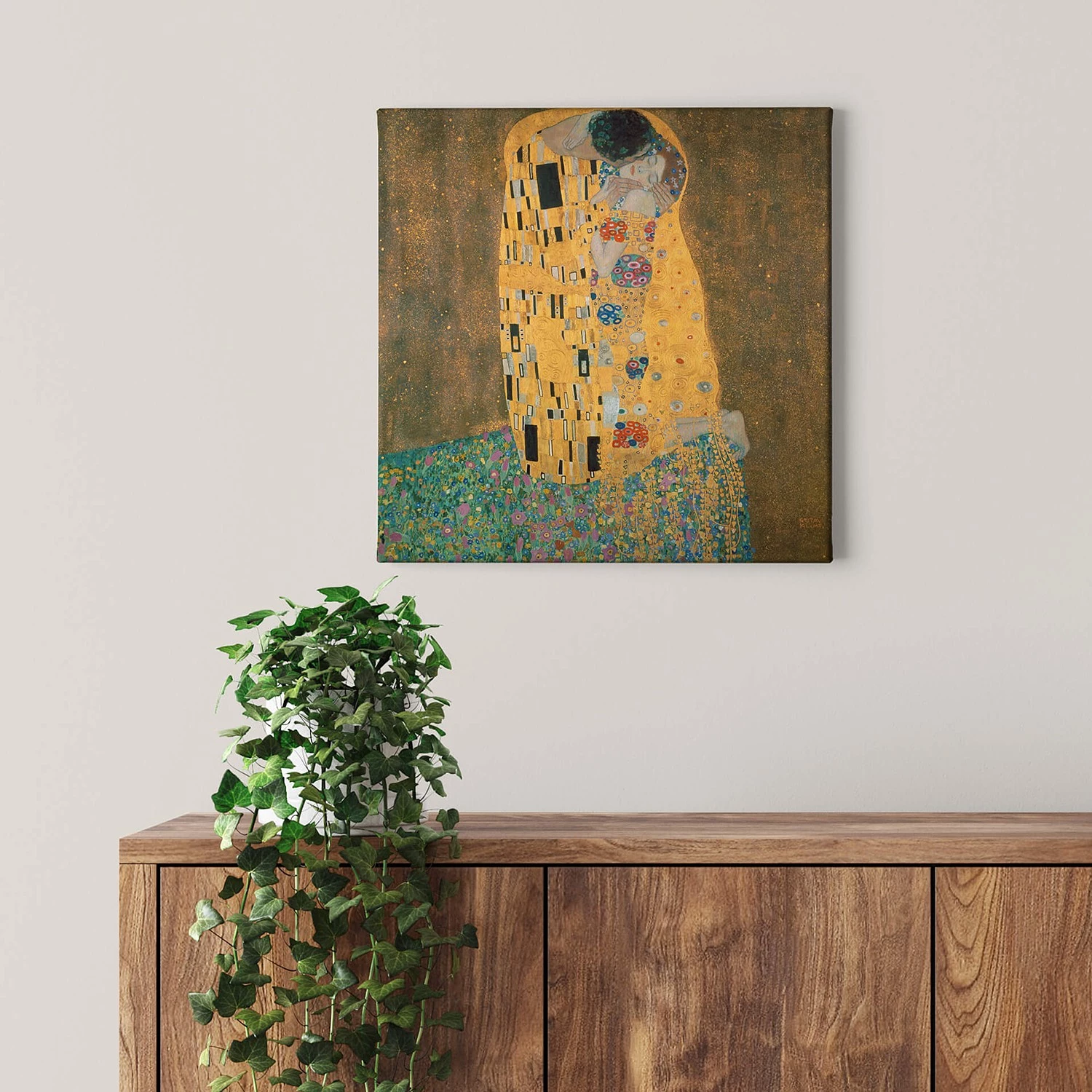 A.S. Création Impression sur toile The Kiss - Polyester PVC / Épicéa - Jaune / Marron – Image 2