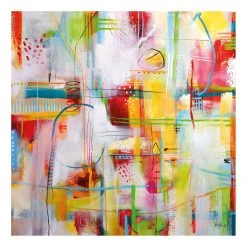 A.S. Création Impression sur toile Chaos Feelings - Polyester PVC / Épicéa - Jaune / Rouge