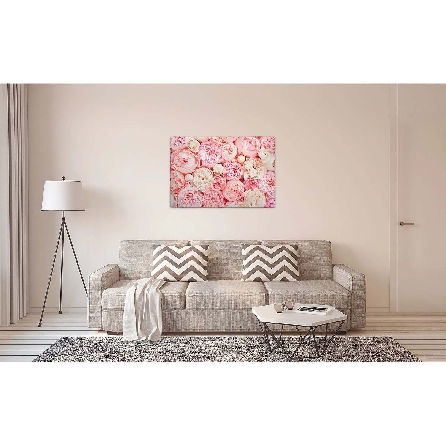 A.S. Création Impression sur toile Rosen Floral - Polyester PVC / Épicéa - Rose – Image 2