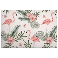 A.S. Création Impression sur toile Flamingos Vibes - Polyester PVC / Épicéa - Rose / Vert