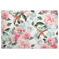 A.S. Création Impression sur toile Flower Paradise - Polyester PVC / Épicéa - Rose / Blanc