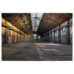 A.S. Création Impression sur toile Halle Vintage - Polyester PVC / Épicéa - Gris / Jaune