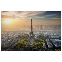 A.S. Création Impression sur toile Paris Eiffel Tower - Polyester PVC / Épicéa - Gris / Vert