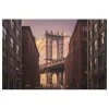 A.S. Création Impression sur toile Brooklyn Bridge - Polyester PVC / Épicéa - Marron / Orange