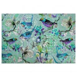 A.S. Création Impression sur toile Mosaic Birds - Polyester PVC / Épicéa - Bleu