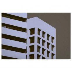 A.S. Création Impression sur toile Skyscraper I - Polyester PVC / Épicéa - Violet / Gris