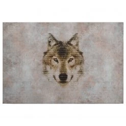 A.S. Création Impression sur toile Wolf Big Three - Polyester PVC / Épicéa - Gris / Marron