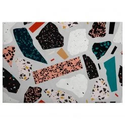 A.S. Création Tableau déco Terrazzo I - Polyester PVC / Épicéa - Gris / Noir