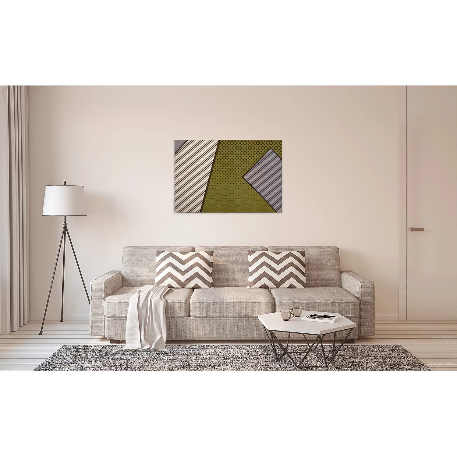 A.S. Création Tableau déco Pattern Play - Polyester PVC / Épicéa - Jaune – Image 2