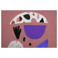 A.S. Création Impression sur toile Terrazzo violet - Polyester PVC / Épicéa - Rouge / Violet