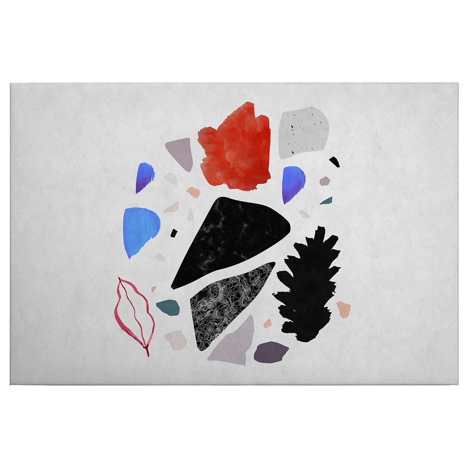 A.S. Création Tableau déco Terrazzo II - Polyester PVC / Épicéa - Gris / Noir