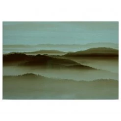 A.S. Création Impression sur toile Fog Horizon - Polyester PVC / Épicéa - Vert / Bleu