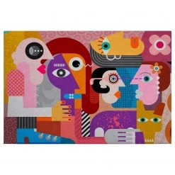 A.S. Création Impression sur toile Couples I - Polyester PVC / Épicéa - Multicolore / Jaune