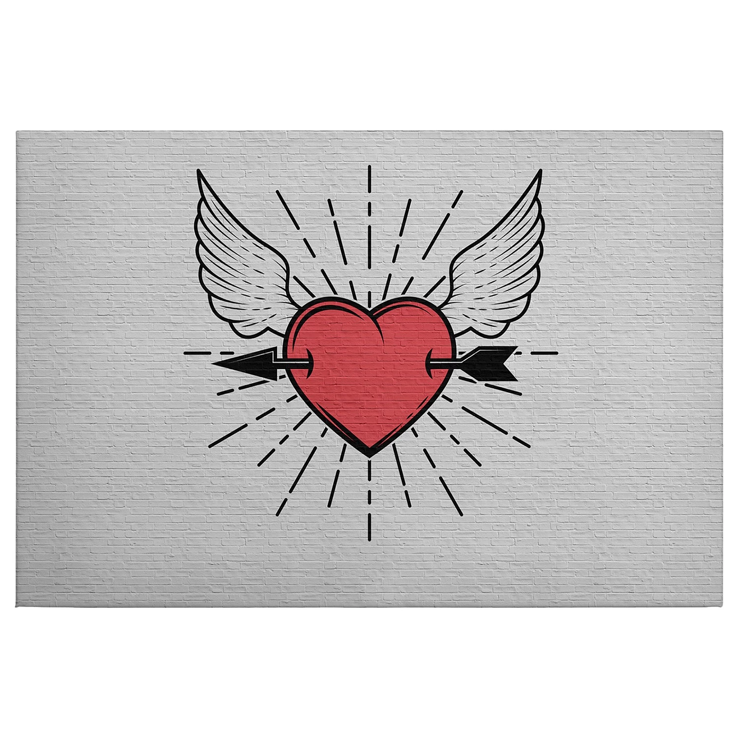 A.S. Création Impression sur toile Tattoo You - Polyester PVC / Épicéa - Rouge / Noir