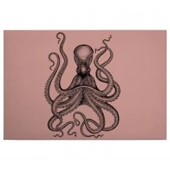 A.S. Création Impression sur toile Octopus Jules - Polyester PVC / Épicéa - Rose vieilli / Gris