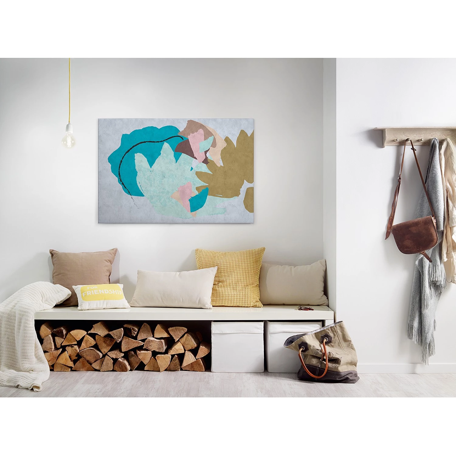 A.S. Création Tableau déco Floral Collage - Polyester PVC / Épicéa - Bleu – Image 4