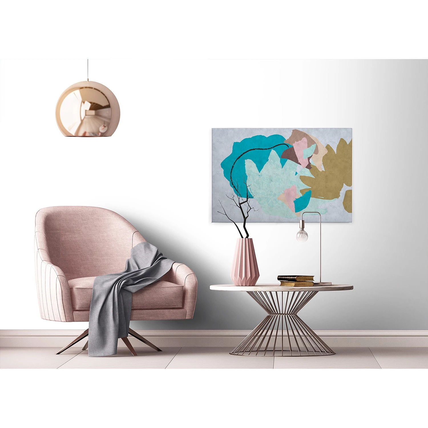 A.S. Création Tableau déco Floral Collage - Polyester PVC / Épicéa - Bleu – Image 5