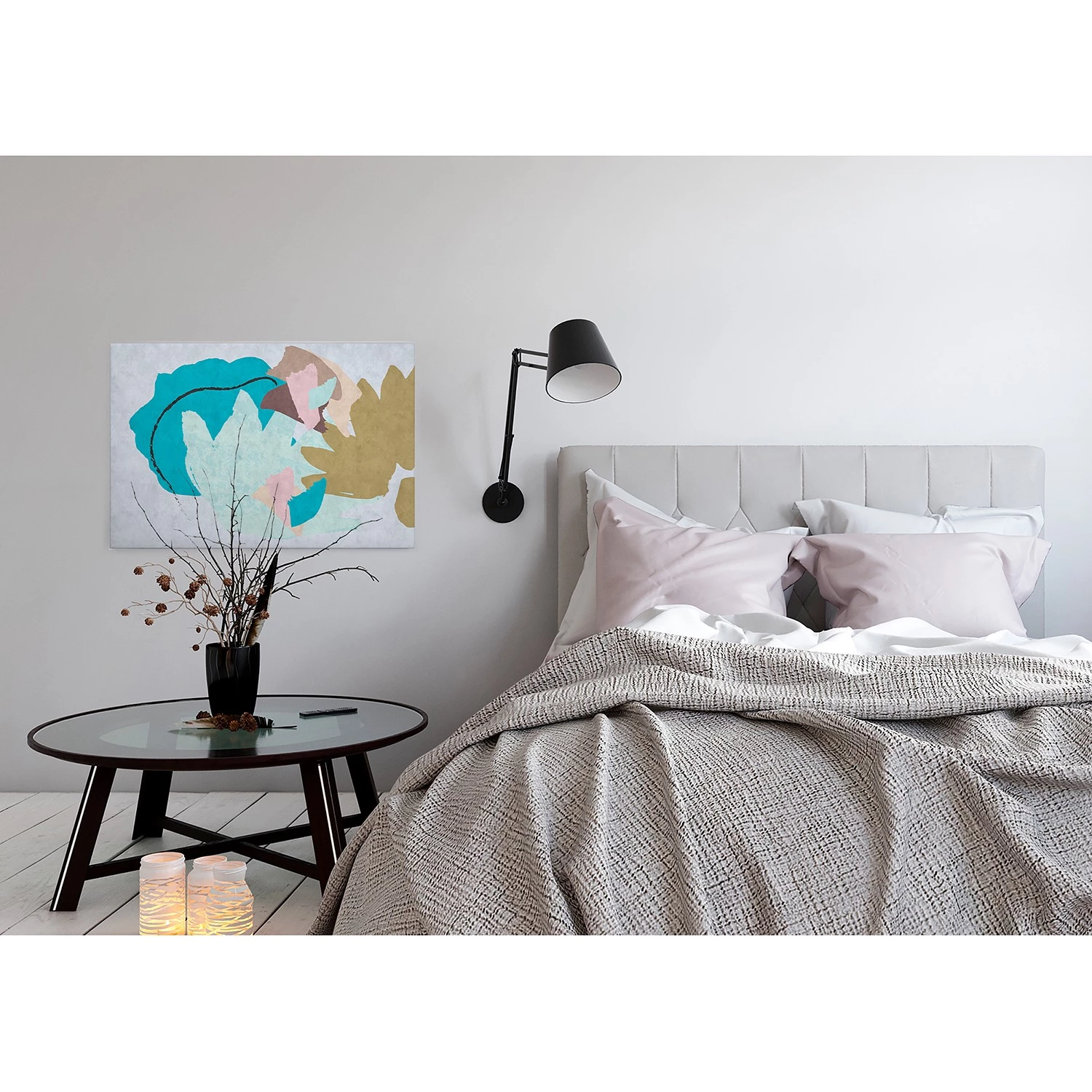 A.S. Création Tableau déco Floral Collage - Polyester PVC / Épicéa - Bleu – Image 6