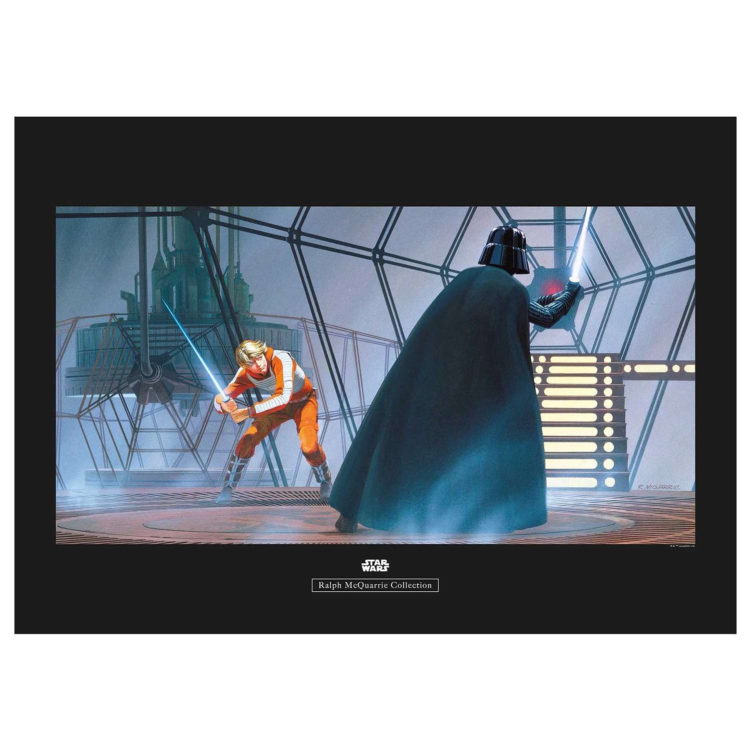Komar Tableau déco Vader Luke Carbonit Room - Orange / Bleu - Papier - 70 x 50 cm