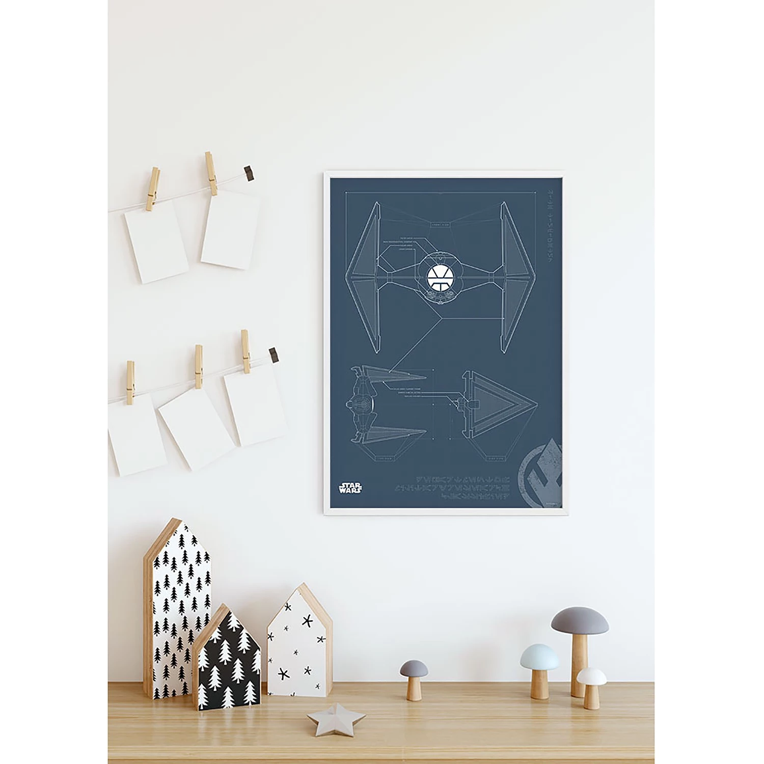 Komar Tableau déco Blueprint Sith TIE-Fighter - Multicolore - Papier - 50 x 70 cm – Image 3