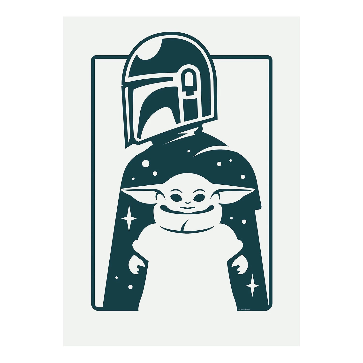 Komar Tableau déco Mandalorian Sweet Force - Bleu / Blanc - Papier - 50 x 70 cm