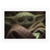 Komar Tableau déco Mandalorian Cute Face - Vert / Marron - Papier - 70 x 50 cm