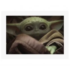 Komar Tableau déco Mandalorian Cute Face - Vert / Marron - Papier - 70 x 50 cm