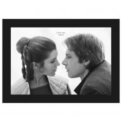 Komar Tableau déco Star Wars Leia Han Love - Noir / Blanc - Papier - 70 x 50 cm
