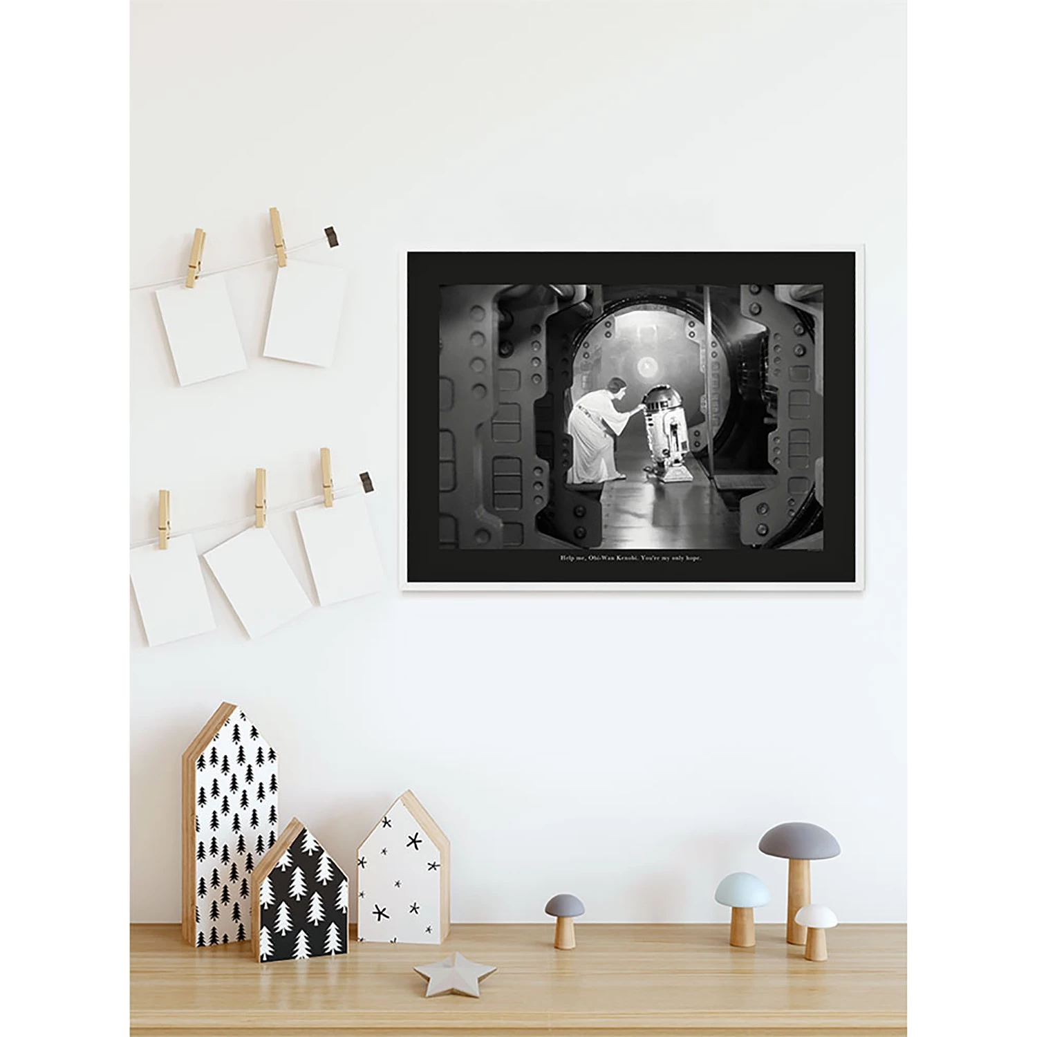 Komar Tableau déco Star Wars Leia R2D2 Quote - Noir / Blanc - Papier - 70 x 50 cm – Image 5