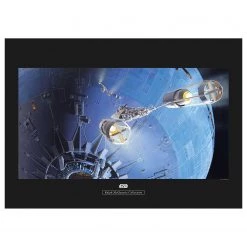 Komar Tableau déco Star Wars Death Star Attack - Bleu - Papier - 70 x 50 cm