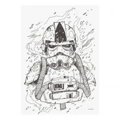 Komar Tableau déco Star Wars Pilot Drawing - Noir / Blanc - Papier - 50 x 70 cm