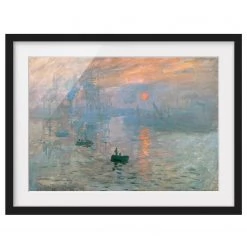Bilderwelten Tableau Claude Monet, Impression II - Papier / Pin - Bleu - 100 x 70 cm