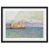 Bilderwelten Tableau Monet, Antibes Le Fort II - Papier / Pin - Turquoise - 70 x 50 cm