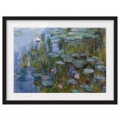 Bilderwelten Tableau Claude Monet, Les Nymphéas II - Papier / Pin - Violet - 70 x 50 cm