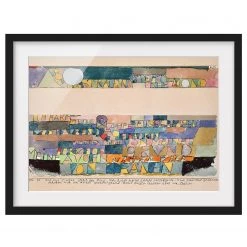 Bilderwelten Tableau Paul Klee, La lune II - Papier / Pin - Multicolore - 100 x 70 cm
