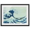Bilderwelten Tableau déco Kanagawa La Vague II - Papier / Pin - Bleu - 100 x 70 cm