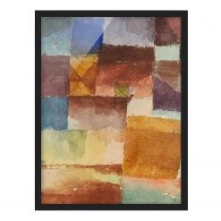 Bilderwelten Tableau Paul Klee, Dans le désert - Papier / Pin - Marron - 50 x 70 cm