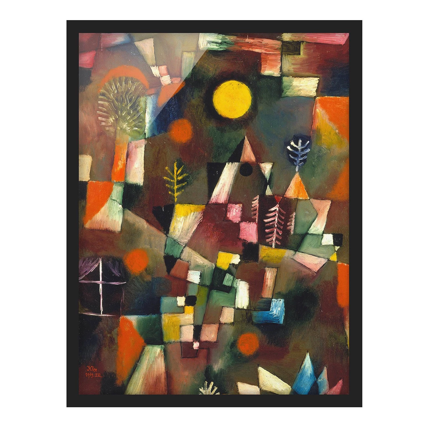 Bilderwelten Tableau Paul Klee, Pleine lune - Papier / Pin - Marron - 70 x 100 cm